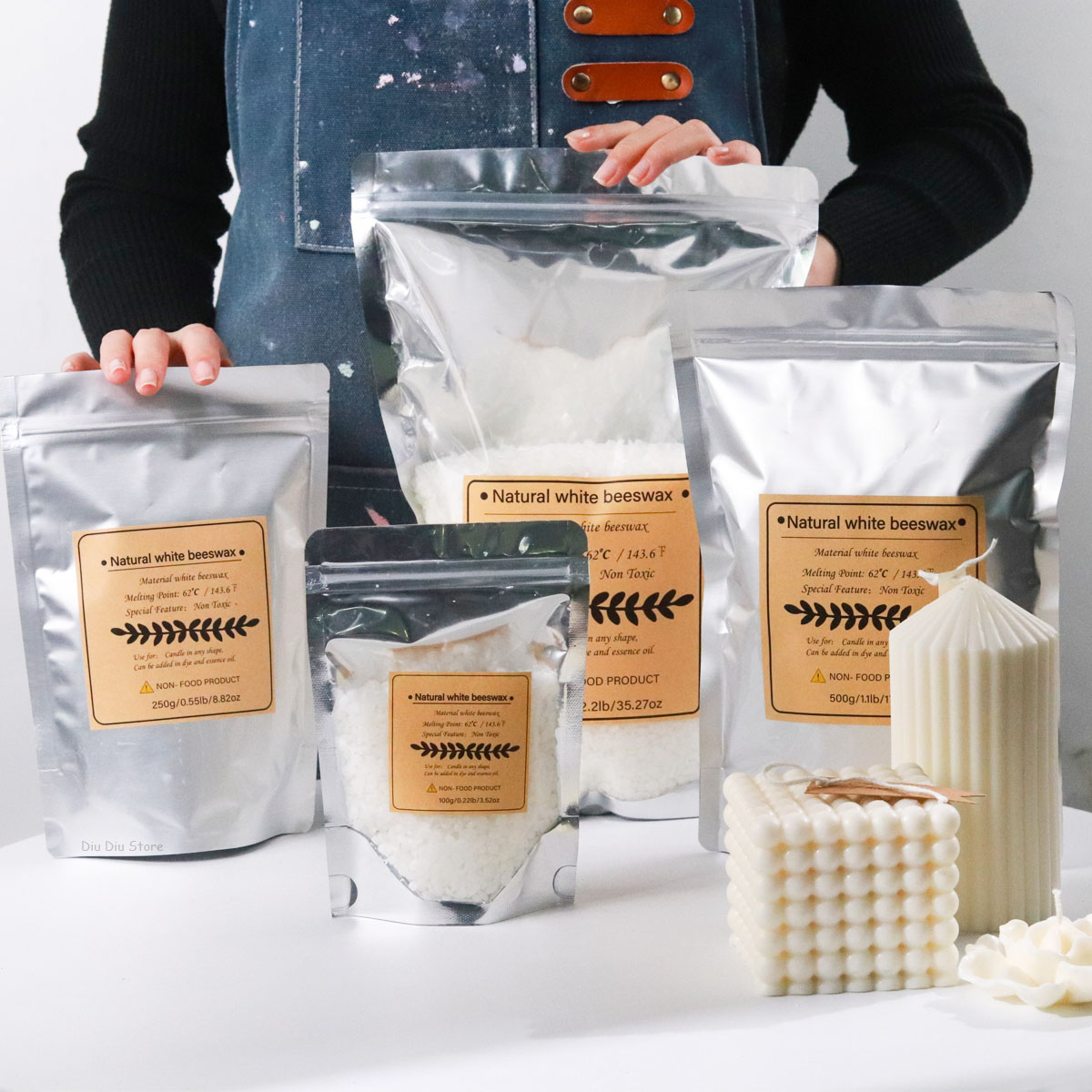 Candle Supplies Beeswax - Biały wosk pszczeli czysty naturalny granulowany