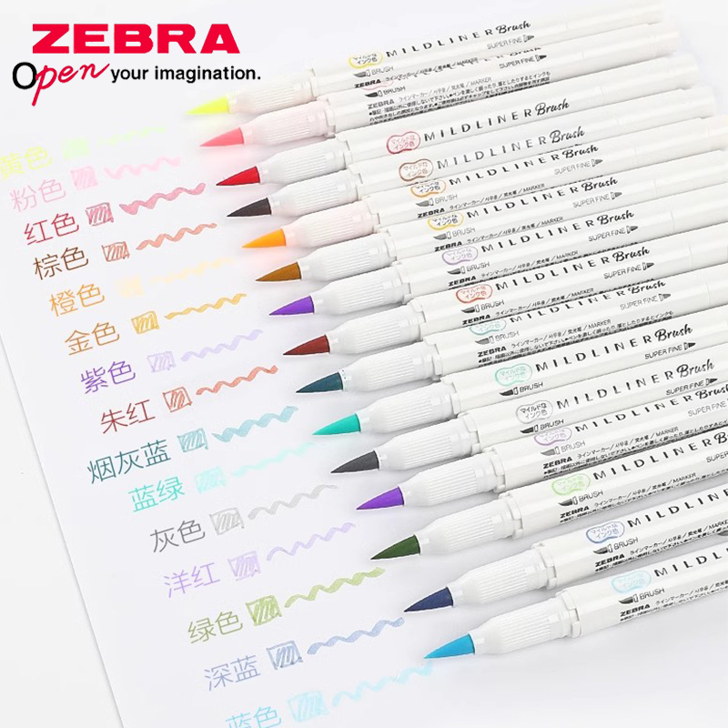 Zebra Pen Mildliner - Japan ZEBRA dwustronny Marker pędzelek do