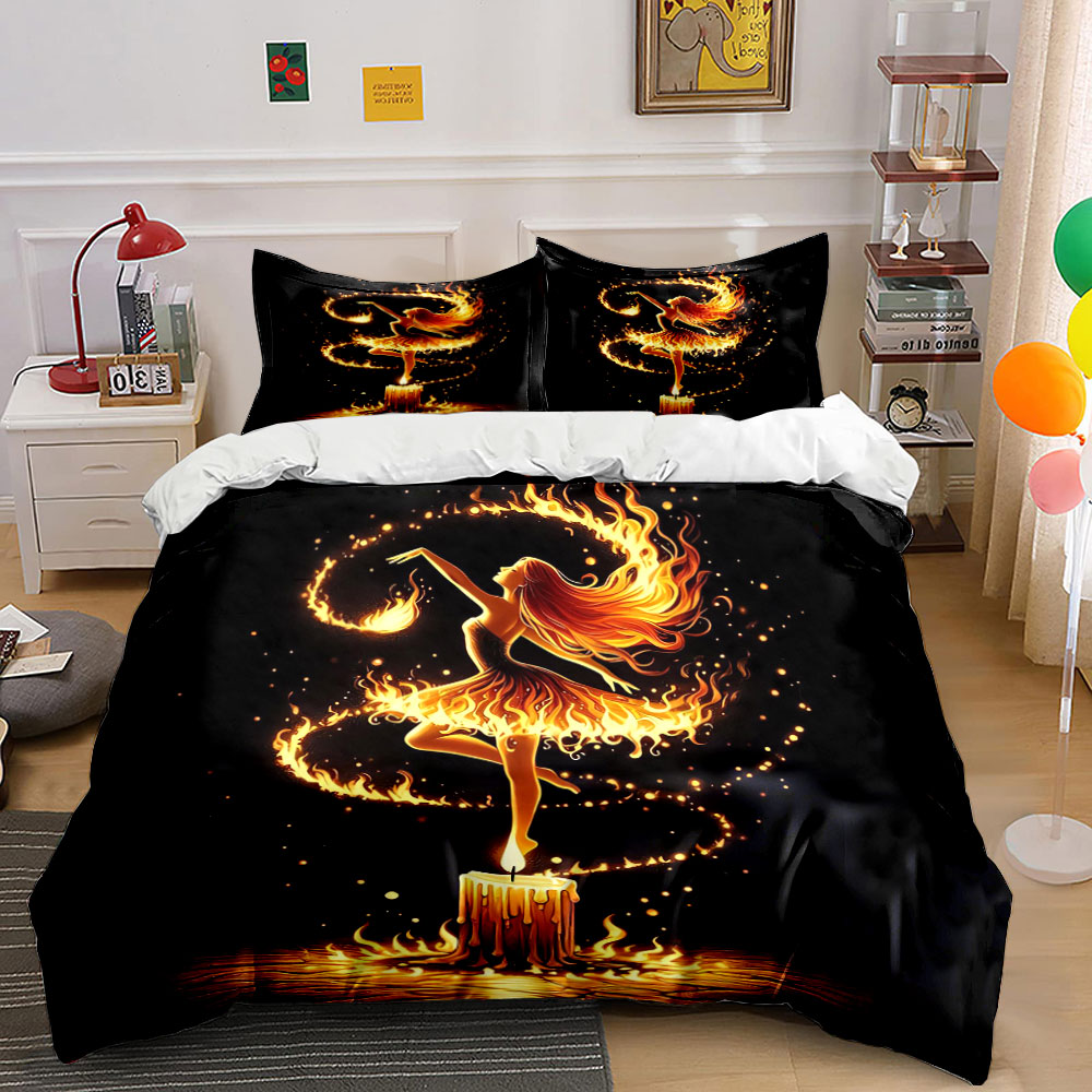 Candle. Queen - Zestaw pościeli Fiery Dance Candle Art