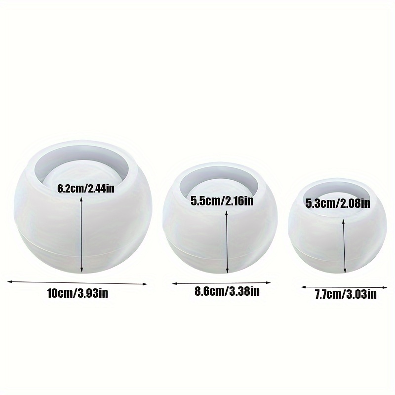 Candle Supplies Jars - 3 szt. - Okrągła silikonowa forma